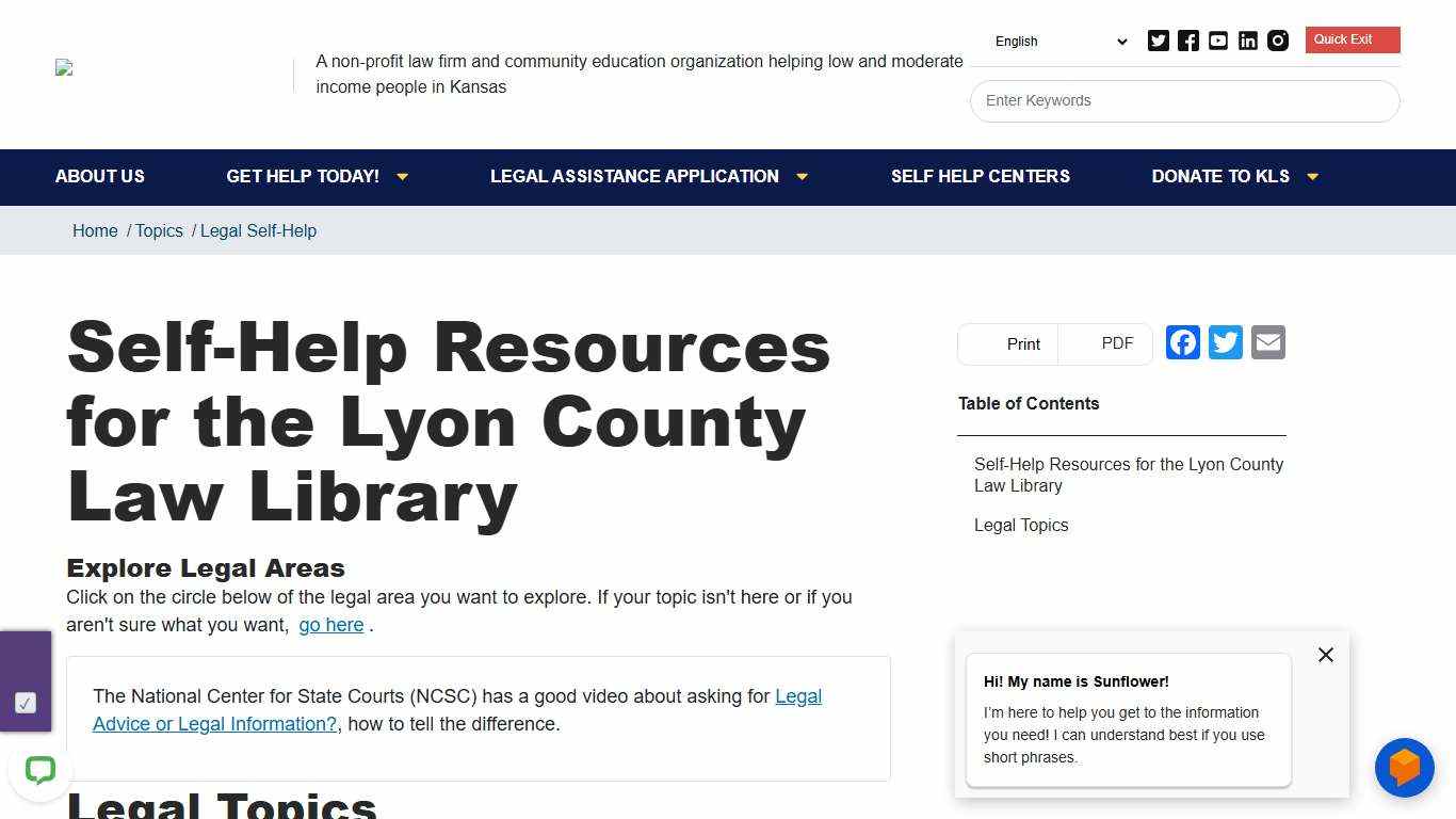 Self-Help Resources for the Lyon County Law Library Kansas Legal Services