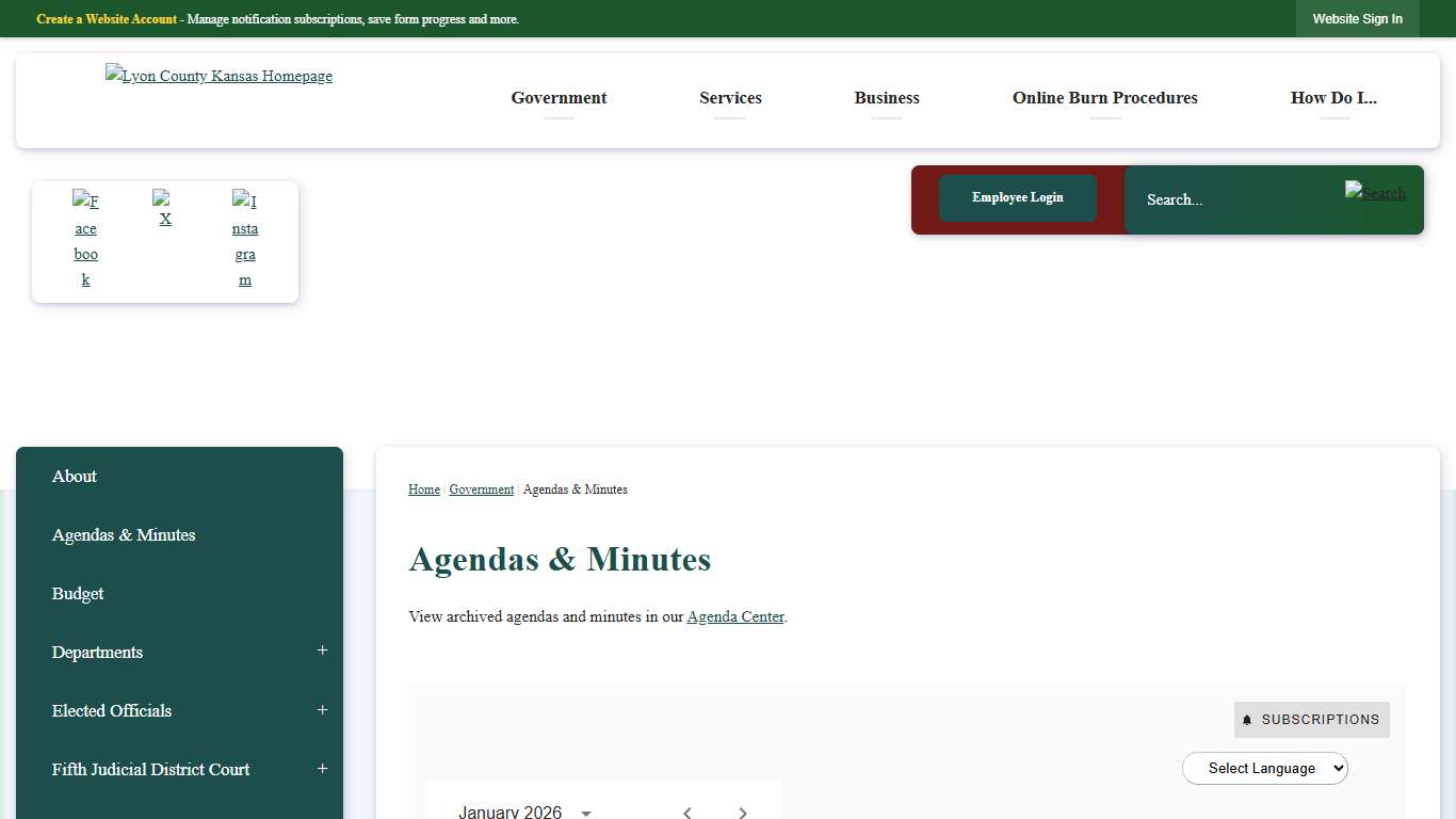 Agendas & Minutes Lyon County, KS